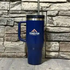 Foundation Navy Blue Straw Tumbler