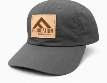 Foundation Unstructured Leather Patch Hat - Charcoal