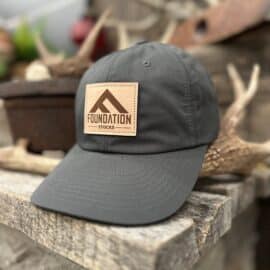 Foundation Unstructured Leather Patch Hat – Charcoal